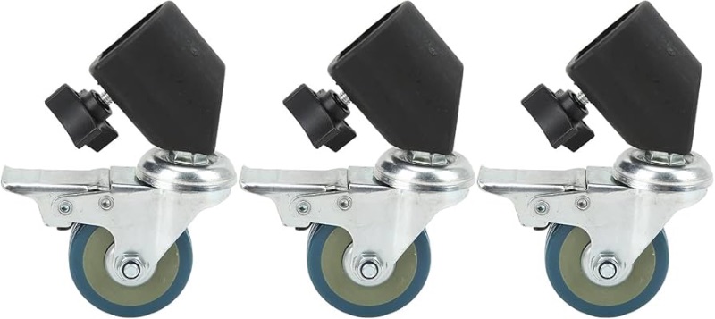 Photo 1 of 3pcs 22mm Swivel Caster Wheels Set with Brake for Photography Light Stand Studio Photo Video Shooting Locking Caster Set