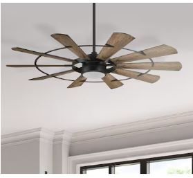 Photo 1 of **NONREFUNDABLE**FOR PARTS OR REPAIR**SEE NOTES**
Harbor Breeze Henderson 60-in Matte Black with Rustic Weathered Oak Blades Integrated LED Indoor Ceiling Fan with Light and Remote (10-Blade)