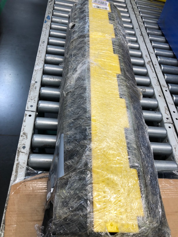 Photo 1 of VEVOR Cable Protector Ramp, 5 Packs 2 Channels Speed Bump Hump, Rubber Modular Speed Bump Rated 11000 LBS Load Capacity, Protective Wire Cord Ramp Driveway Rubber Traffic Speed Bumps Cable Protector 5 Pcs Ramp