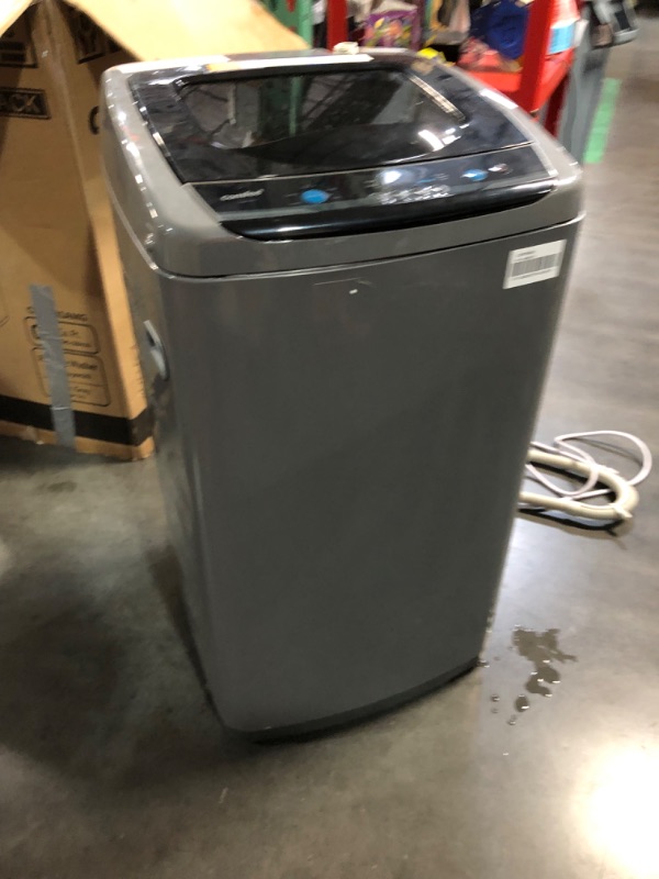 Photo 5 of ***USED - POWERS ON - UNABLE TO TEST FURTHER - NO PACKAGING - LIKELY MISSING PARTS***
COMFEE' Portable Washing Machine, 0.9 cu.ft Compact Washer With LED Display, 5 Wash Cycles, 2 Built-in Rollers, Space Saving Full-Automatic Washer