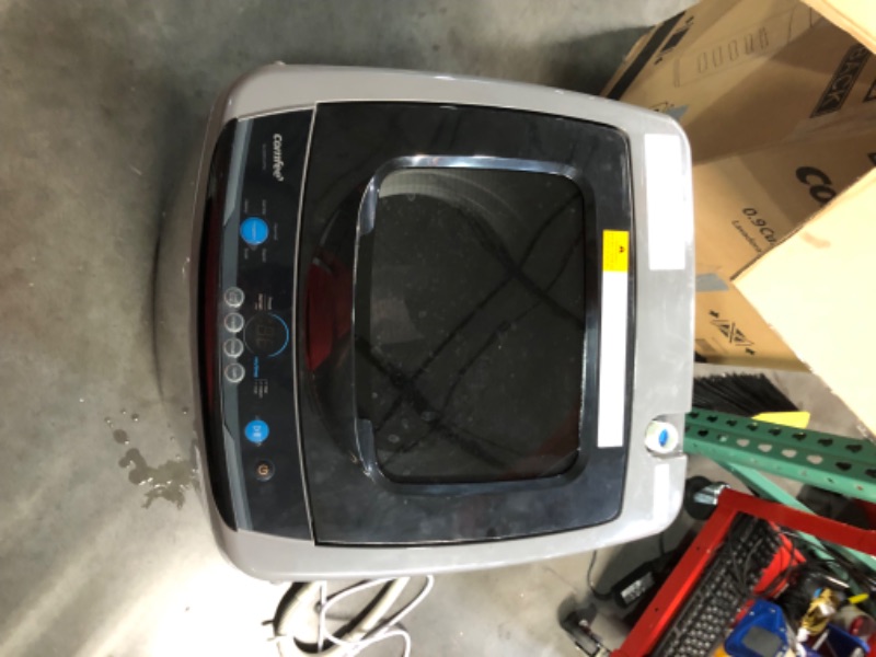 Photo 2 of ***USED - POWERS ON - UNABLE TO TEST FURTHER - NO PACKAGING - LIKELY MISSING PARTS***
COMFEE' Portable Washing Machine, 0.9 cu.ft Compact Washer With LED Display, 5 Wash Cycles, 2 Built-in Rollers, Space Saving Full-Automatic Washer