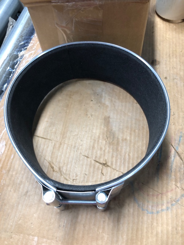 Photo 1 of **USED BENT**8" Inch Ducting Seal for HVAC Systems - Inline Noise Reduction Clamp - Insulated Band Coupling - Reduces Vibrations - Adapter for Carbon Filters and Fans - Fittings for Round Ducts - Quick Disassembly