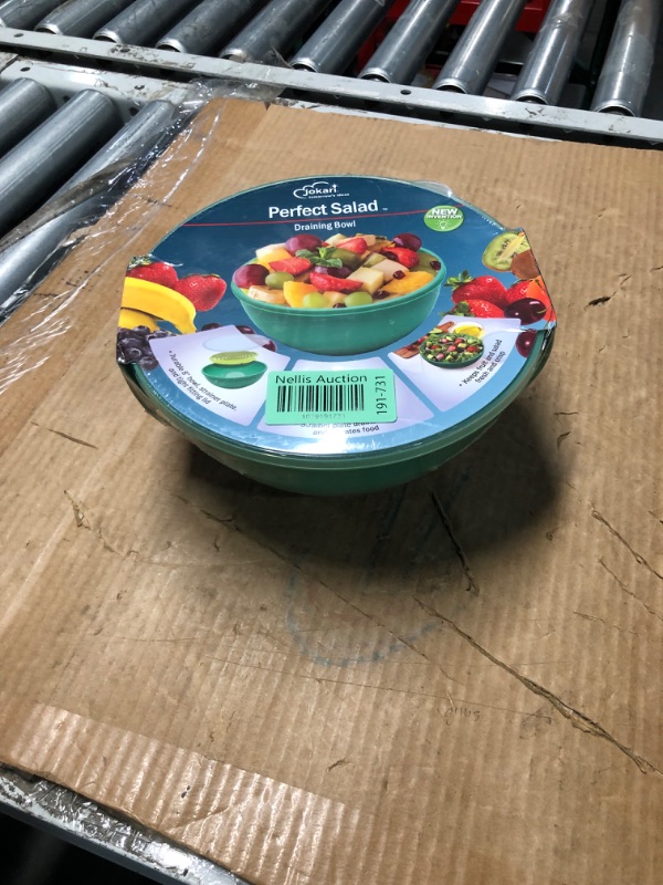 Photo 3 of ***FACTORY SEALED***
Jokari 2 Qt Self Draining Salad Bowl Set to Keep Fruit and Veggies Fresh and Crisp for Days. Includes Plastic Colander Style Strainer Plate that Nests Inside the Bowl and Tight Sealing Lid