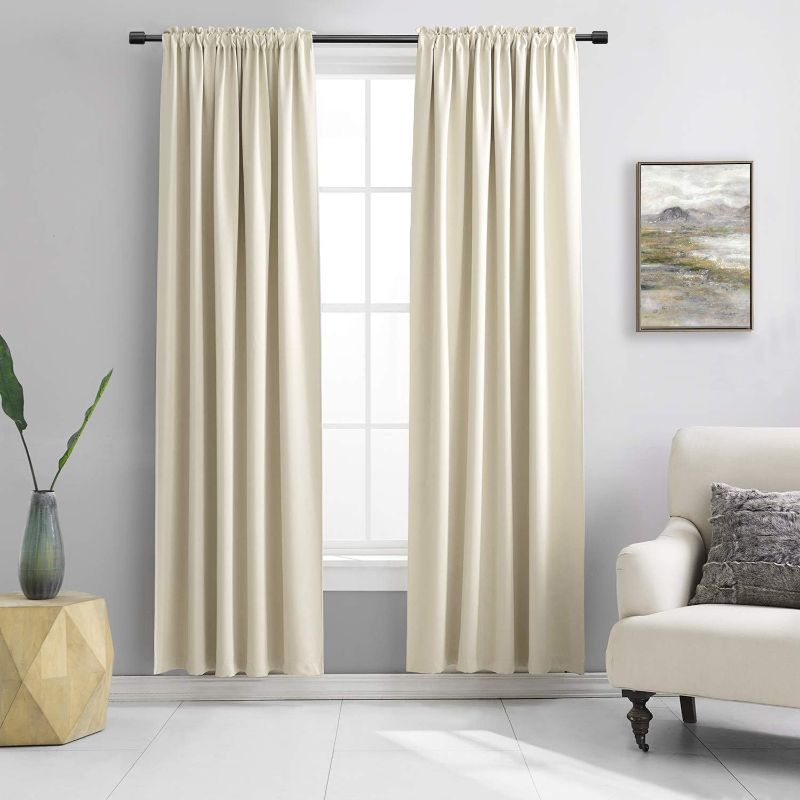 Photo 1 of ***approximate size 72"x84"***
DONREN 84 inche Length Curtain Panels - Light Reducing Thermal Insulated Solid Blackout Curtains/Panels/Drapes for Living Room. Set of 2