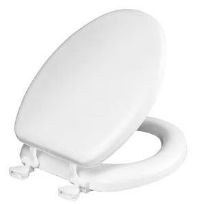 Photo 1 of ***MISSING INSTALL HARDWARE PIECE***
Mayfair by Bemis Eden Cushioned Vinyl White Elongated Padded Toilet Seat