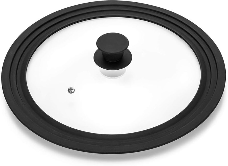 Photo 1 of ***MISSING HADLE***
Universal Lid for Pots,Pans and Skillets - Tempered Glass with Heat Resistant Silicone Rim Fits 10.5", 11" and 12" Diameter Cookware,Black
