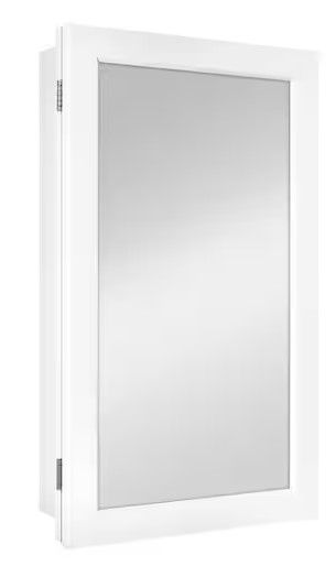 Photo 1 of ***MISSING SHELFS INSIDE CABINET***
Glacier Bay
15-1/4 in. W x 26 in. H Framed Recessed or Surface-Mount Bathroom Medicine Cabinet with Mirror in White