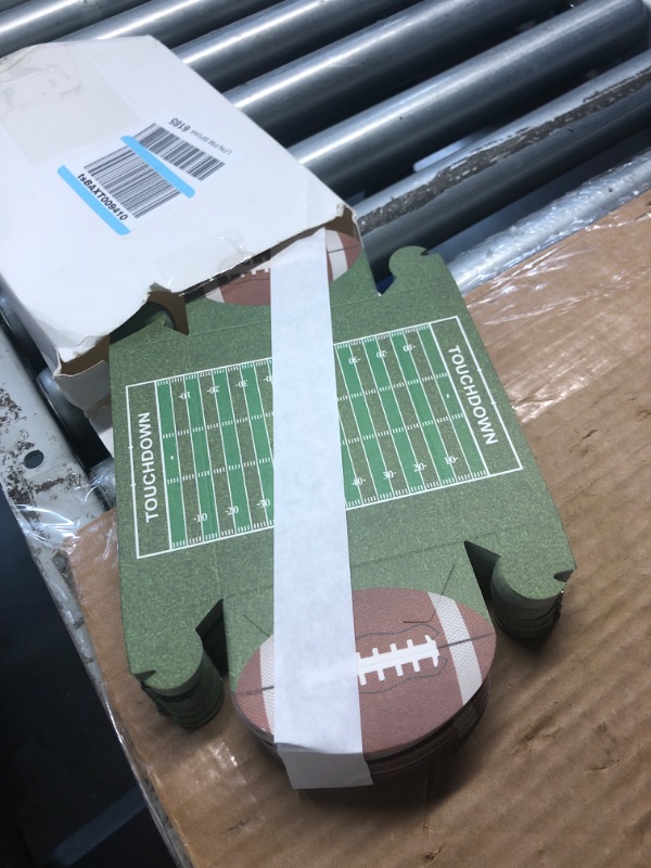Photo 1 of ***USED - INCOMPLETE - LIKELY MISSING PARTS***
100 Pack Football Party Supplies Paper Food Trays Disposable, Football Party Decorations and Party Favors, Football Party Plates for Snacks, Nacho Trays and Hot Dog Trays for Movie Night,  5.3 x 3.7 x 1.6 inc