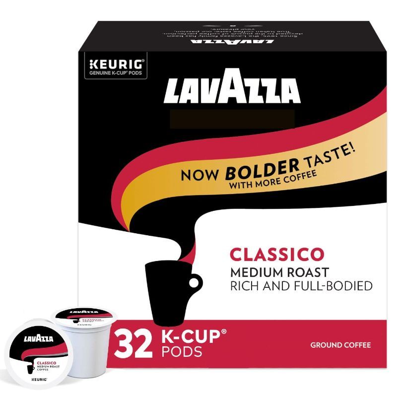 Photo 1 of ***(EXP:15/12/2025 )NONREFUNDABLE***Lavazza Classico Single-Serve Coffee K-Cup® Pods for Keurig® Brewer, Caps Classico, 32 Count, Full-bodied medium roast with rich flavor and notes of dried fruit, Value Pack
