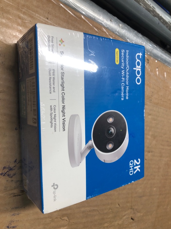 Photo 2 of ***FACTORY SEALED***Tapo TP-Link 2K QHD Security Camera, Indoor/Outdoor, Color Night Vision, Free Person/Pet/Vehicle Detection, Invisible IR Mode, SD Storage, C120