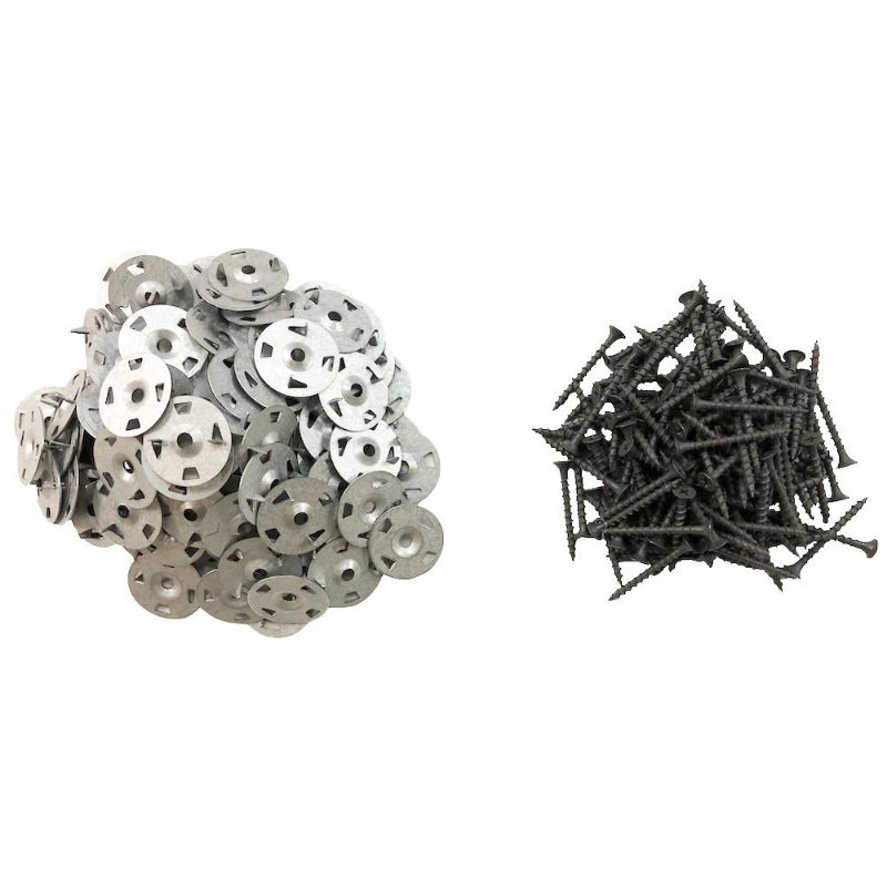 Photo 1 of (XPS)Foam and Cement Backer Board Ceramic-coated Screws and Washers Pack for Tiling (160 Screws and 160 Washers-Pack)
