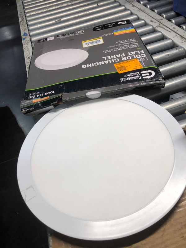 Photo 2 of ***UNABLE TO TEST FUNCTION***15 in. 22.5-Watt Dimmable White Integrated LED 1650 Lumens Round Flat Panel Ceiling Flush Mount with Color Change 5CCT
