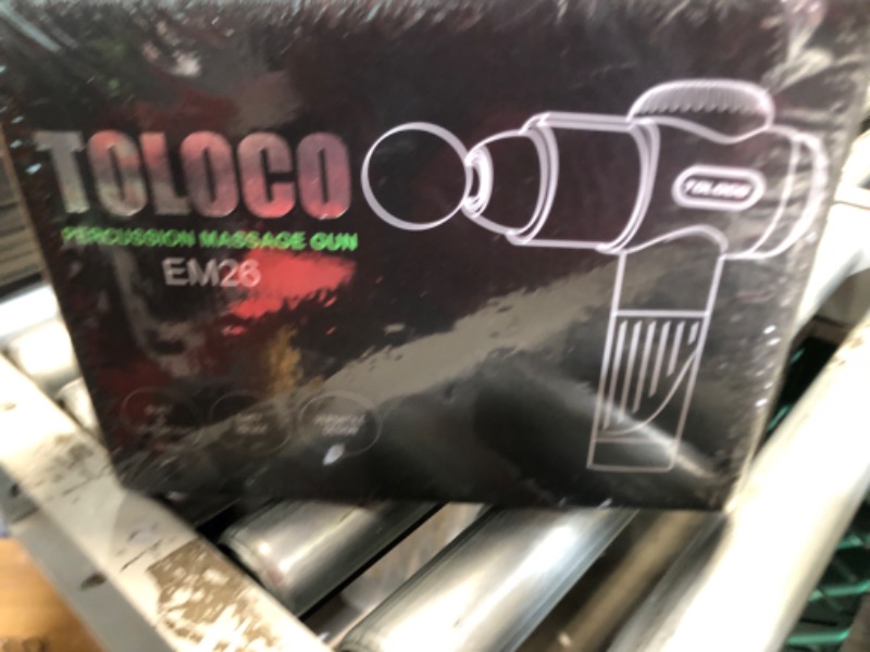 Photo 2 of (factory sealed) TOLOCO Massage Gun, Deep Tissue Back Massage for Athletes for Pain Relief, Percussion Massager with 10 Massages Heads & Silent Brushless Motor, Black