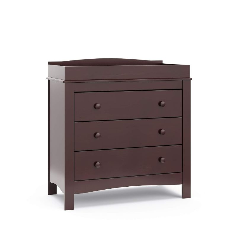 Photo 1 of **PARTS ONLY NON REFUDNABLE**STOCK PHOTO FOR REFERENCE ONLY**
Graco Noah 3 Drawer Chest with Changing Topper (Grey) – GREENGUARD Gold Certified, Baby Dresser With Changing Table Top, Dresser for Nursery, 3 Drawer Kids Dresser
