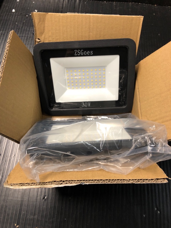 Photo 2 of *PARTS ONLY**ZS Goes 2 Pack Cool White 30W LED Flood Light Outdoor Waterproof IP65, Wall Security Landscape Lamp, Home, Square, Yard, Garage, Street, Pathway, Spike Stand, Low Voltage 12V 24V 36V 48V 60V DC AC