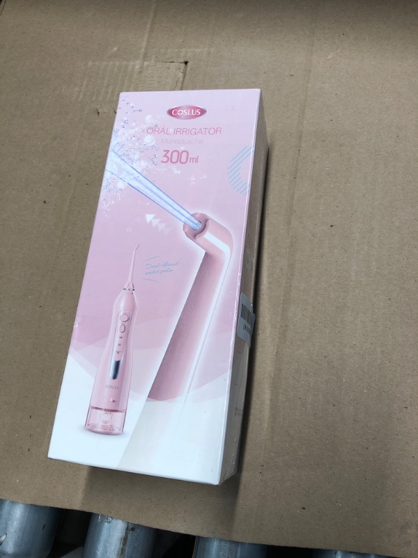 Photo 2 of * FACTORY SEAL* COSLUS Water Dental Flosser Teeth Pick: Portable Cordless Oral Irrigator 300ML Rechargeable Travel Irrigation Cleaner IPX7 Waterproof Electric Waterflosser for Teeth Cleaning F5020E Pink