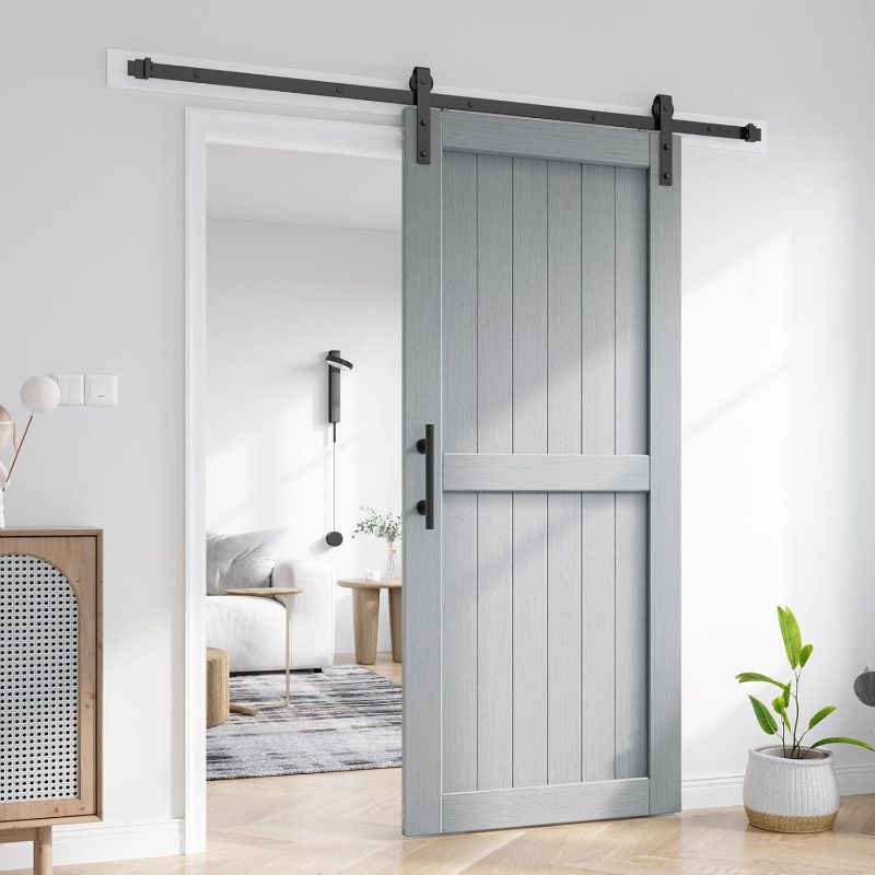 Photo 1 of ***STOCK PHOTO REFERENCE ONLY***
36in x 84in Sliding Barn Door with 6.6FT Barn Door Hardware Track Kit Included,Solid LVL Wood Covered with Water-Proof & Scratch-Resistant Melamine Surface,DIY Assembly,Easy Install,H Shape
