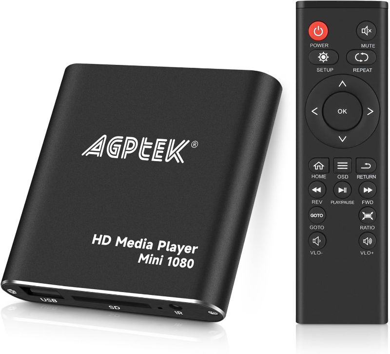 Photo 1 of 
HDMI Media Player, Black Mini 1080p Full-HD Ultra HDMI Digital Media Player for -MKV/RM- HDD USB Drives and SD Cards