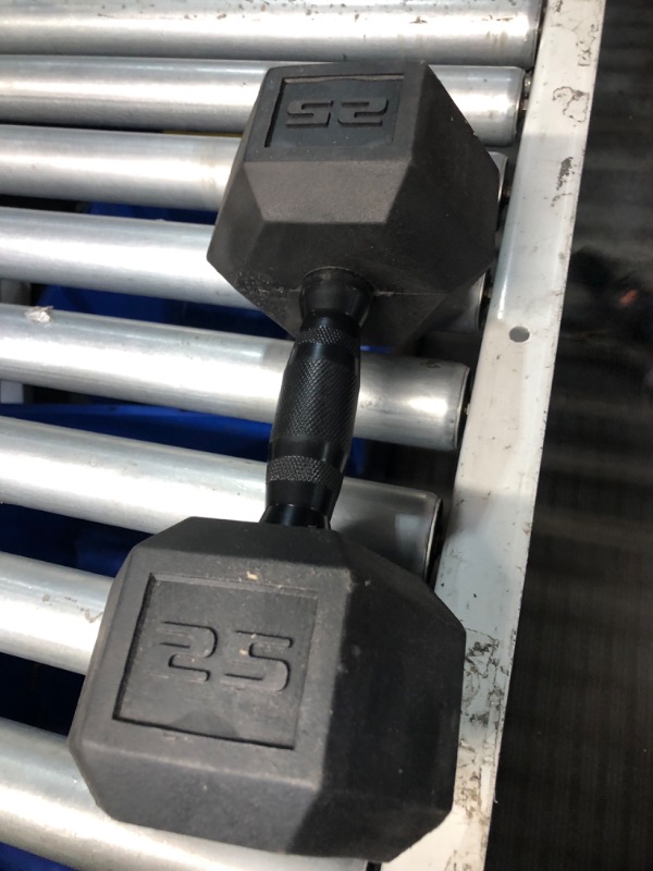 Photo 2 of  2x CAP Barbell 25 LB Coated Hex Dumbbell Pair with Black Handle