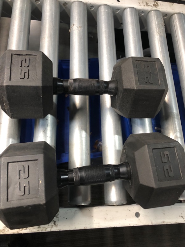 Photo 4 of  2x CAP Barbell 25 LB Coated Hex Dumbbell Pair with Black Handle