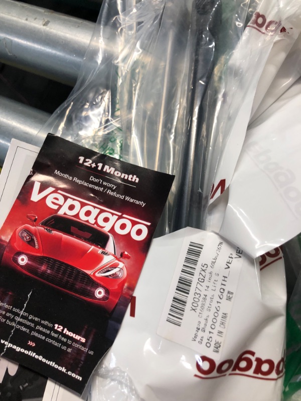 Photo 1 of **MISSING ONE OF THE STRUTS**
Vepagoo C1608584 14 inch 60Lbs/267N Gas Shocks Struts Lift Support for Truck Tool Box, Leer Camper Shell Truck Topper Rear Window, Set of 2