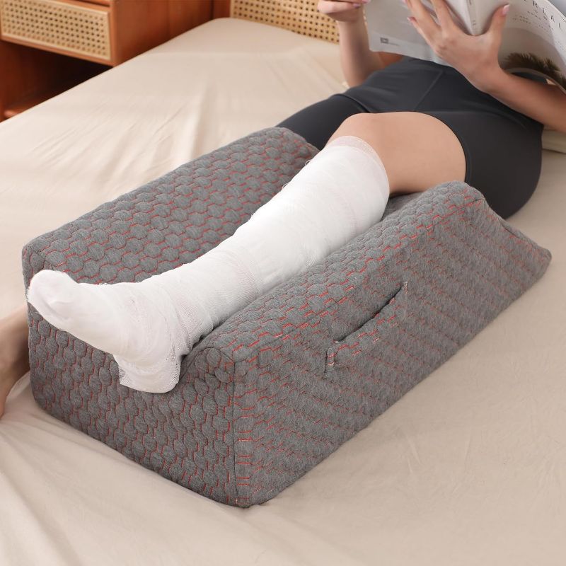 Photo 1 of ***USED - DIRTY - NO PACKAGING***
Single Leg Elevation Pillow Post Surgery Leg Pillow | Memory Foam Ankle Knee and Leg Wedge Pillow for Injury After Surgery – Foot, Leg Pain, Hip, Knee Pain, Improve Blood Circulation 29” x 13” x 9.5"