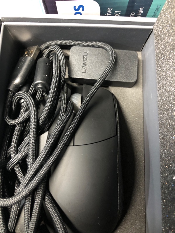 Photo 1 of amzu Thorn 4K Wireless Gaming Mouse, Ultra-Lightweight 52g, 26000DPI, Ergonomic, Optical Switch, Silver TTC Encoder, PAW3395 Sensor, MCU Nordic 52840-Black,4K Dongle Included