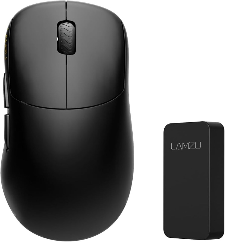 Photo 1 of amzu Thorn 4K Wireless Gaming Mouse, Ultra-Lightweight 52g, 26000DPI, Ergonomic, Optical Switch, Silver TTC Encoder, PAW3395 Sensor, MCU Nordic 52840-Black,4K Dongle Included