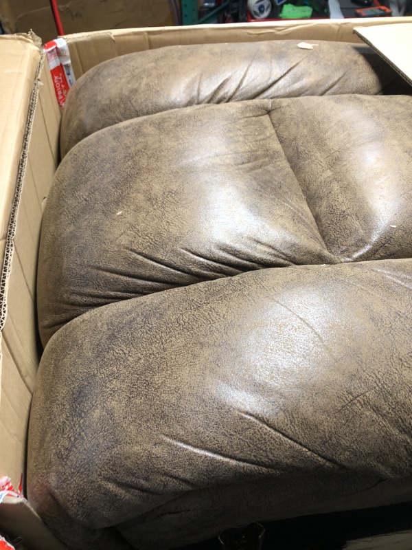 Photo 3 of *****MISSING BASE****CANMOV Large Power Lift Recliner Chairs with Massage and Heat for Elderly Big People, Heavy Duty Electric Faux Leather Reclining Chairs with USB Port and 2 Side Pockets, Brown