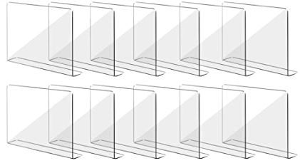 Photo 1 of (READ FULL POST) OKPOW Shelf Dividers for Closet Organization: 12 Pack Durable Clear Acrylic Divider Organizer for Shelves - Vertical Adjustable Shelving Separators for Clothing Purse