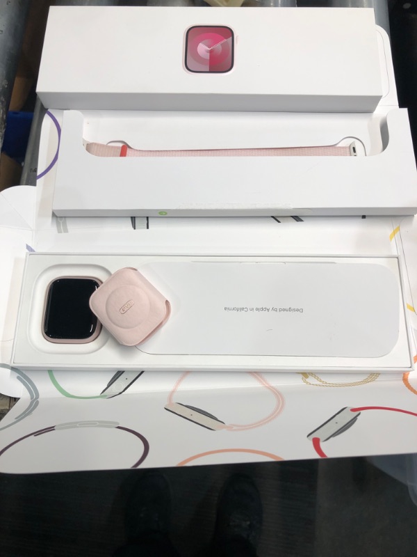 Photo 2 of ***DID NOT TURN ON / MIGHT NEED CHARGED*** **LOOKA NEW***
Apple Watch Series 9 [GPS 41mm] Smartwatch with Pink Aluminum Case with Light Pink Sport Loop One Size. Fitness Tracker, ECG Apps, Always-On Retina Display, Carbon Neutral