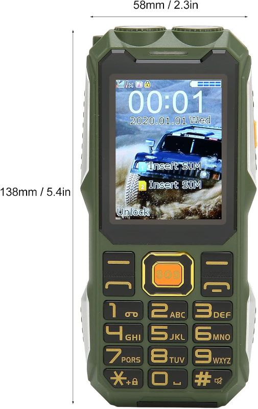 Photo 1 of ***NO CHARGER***
Unlocked Senior Cell Phone, Big Button Dual SIM Senior Phone, Easy to Use Mobile Phone with Large Capacity Battery, Flashlight, SOS Key, Voice Recorder, Calendar, Alarm Clock, Calculator, Green
