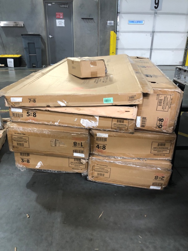 Photo 1 of ***SOME ROOF PANELS BENT AT CORNER / SEE PHOTO / BOX BUSTED IN CORNER*** **8 OF 8 BOXES**  ***IS THE ENTIRE PALLET WILL NEED A TRAILER OR MOVING TRUCK TO PICK UP***

Backyard Discovery Norwood 20 ft. x 12 ft. All Cedar Wooden Carport Pavilion Gazebo with 