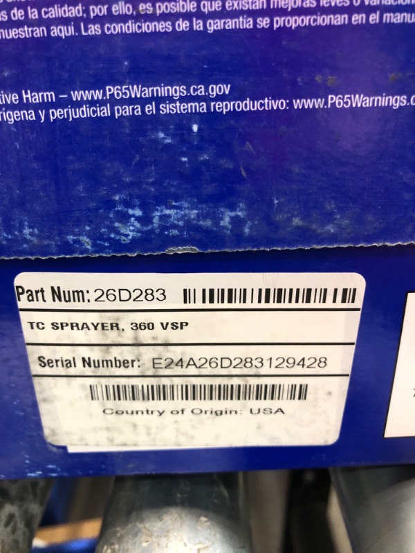 Photo 3 of ***COVERED IN PAINT***
Graco 26D283 TrueCoat 360 Variable Speed Paint Sprayer