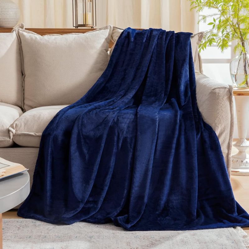 Photo 1 of (READ FULL POST) Fleece Plush Throw Blanket Navy Blue(50 by 60 Inches),Super Soft Fuzzy Cozy Flannel Blanket for Couch Sofa.Microfiber Blanket Lightweight
