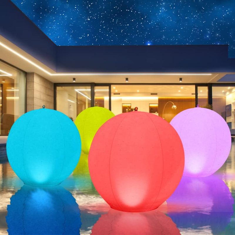 Photo 1 of ***1 SOLAR INFLATABLE***
Floating Pool Lights Solar Powered, 14 inch Pool Lights That Float, Inflatable Waterproof Led Light Pool Balls, Solar Pool Lights for Outdoor Swimming Pools Garden Lawn Party Decor (4 Pack)
