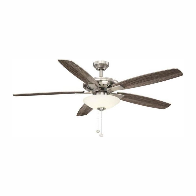 Photo 1 of ***BROKEN LIGHT COVER***
Menage 56 in. Integrated LED Indoor Low Profile Brushed Nickel Ceiling Fan with Light Kit
