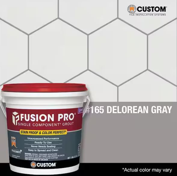 Photo 1 of ***BOTH BUCKETS OPEN***
Fusion Pro #165 Delorean Gray 1 gal. Single Component Stain Proof Grout


