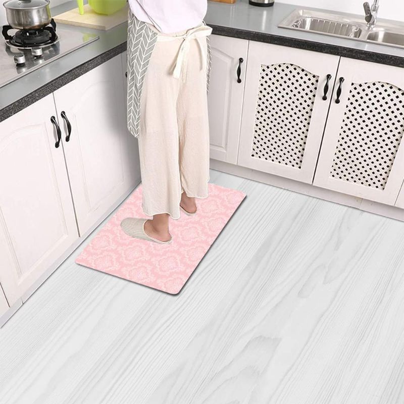 Photo 1 of ***IMAGE FOR REFERENCE***
Mrcrypos Pink Baroque Small Kitchen Mat for Floor 17.3"x29" PVC Leather Kitchen Rug Waterproof Cushioned Anti Fatigue Comfort Mat Non Slip Standing Mat Laundry Kitchen Accessories
