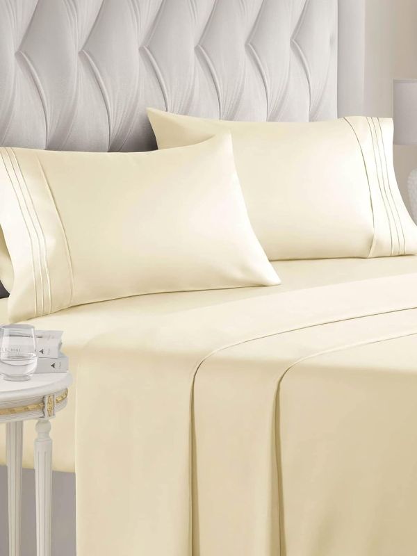 Photo 1 of ***IMAGE FOR REFERENCE***
Queen Size 4 Piece Sheet Set - Comfy Breathable & Cooling Sheets - Hotel Luxury Bed Sheets for Women and Men - Deep Pockets, Microfiber, Extra Soft & Wrinkle Free Sheets - TAN
