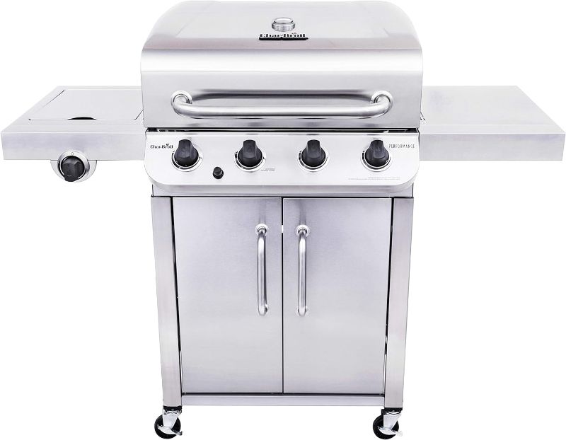 Photo 1 of (READ FULL POST) Char-Broil® Performance Series™ Convective 4-Burner with Side Burner Cabinet Propane Gas Stainless Steel Grill - 463375919
