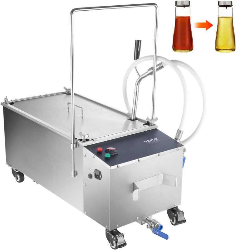 Photo 1 of ***SEE NOTES*** VEVOR Mobile Fryer Filter, 300W Oil Filtration System with 5 L/min Flow Rate, Frying Oil Filtering System with 10 L/min Pump Wheels Oil Hose, 110V/60Hz (58L)