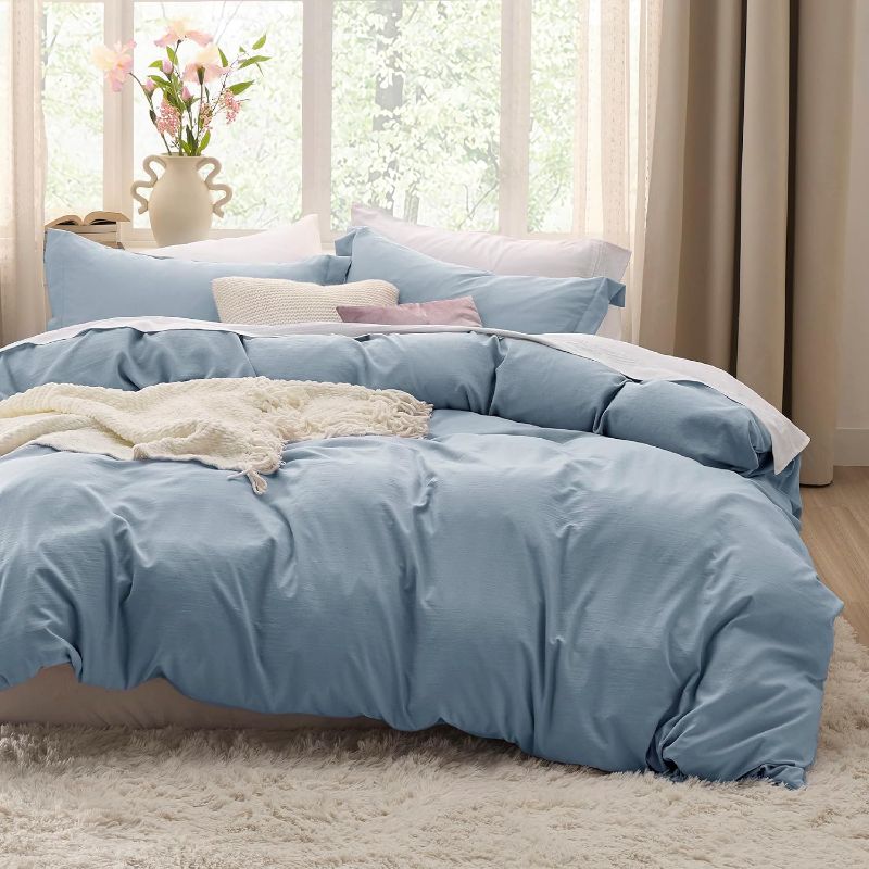 Photo 1 of ***STOCK PHOTO REFERENCE ONLY*** Bedsure Mineral Blue Duvet Cover Queen Size - Soft Prewashed Set, 3 Pieces, 1 Duvet Cover 90x90 Inches with Zipper Closure and 2 Pillow Shams