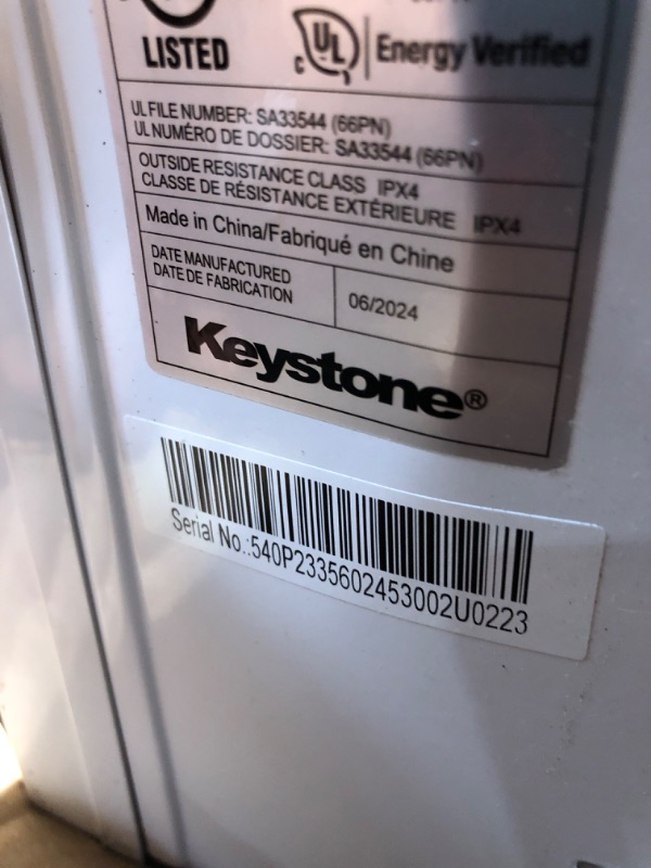 Photo 6 of **SEE NOTES** Keystone 12,000 BTU Window-Wall Air Conditioner with 11,000 BTU Supplemental Heating and Dehumidification, 230V, Window and Wall AC Unit for Living Room, Apartment, Medium Sized Rooms up to 550 Sq.Ft. Bright White 12000 BTU 230V