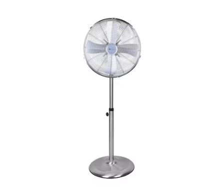 Photo 1 of ***NON REFUNDABLE- BROKEN- USED FOR PARTS ONLY***Utilitech 16-in 120-Volt 3-Speed Indoor Nickel Brushed Oscillating Pedestal Fan
