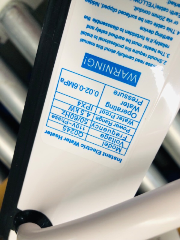 Photo 5 of ***USED - LIKELY MISSING PARTS - UNABLE TO VERIFY FUNCTIONALITY***
4500W Tankless Water Heater,110V Electric Water Heater With Digital Display,Frequency Conversion Instant Hot Water Heater,Instant Hot Water Heater On Demand Water Heater Under Sink With Co