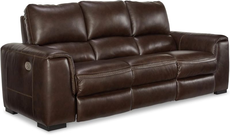 Photo 1 of ***SEE NOTES*** 
Signature Design by Ashley Alessandro Contemporary Tufted Leather Power Reclining Sofa with Adjustable Headrest, Dark Brown