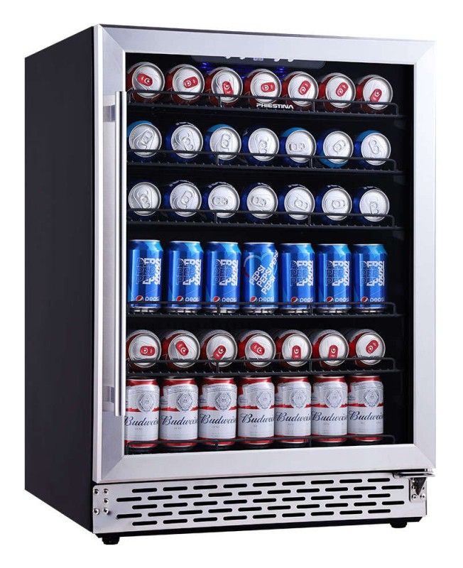 Photo 1 of ***DENT IN TOP LEFT*** Kalamera Mini Fridge 24” Beverage and Wine Cooler Built-in or Freestanding - 118 Cans & 16 Bottles Capacity Wine Refrigerator Cooler 24 inch/118-Can&16-Bottles