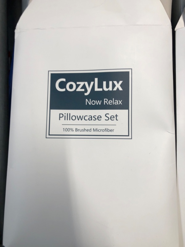 Photo 3 of ***2 SETS, 4 PILLOWCASES TOTAL*** CozyLux Pillow Cases Standard Size Set of 2 Luxury 1800 Series Double Brushed Microfiber Bed Pillow Cases Embroidered 2 Pack 20x26, Beige Pillow Covers with Envelope Closure, Soft and Comfortable Beige 2 Pack-Standard(20"