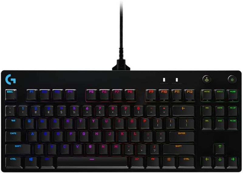 Photo 1 of ***USED - POWERS ON - SEE PICTURES***
Logitech G PRO Mechanical Gaming Keyboard, Ultra Portable Tenkeyless Design, Detachable Micro USB Cable, 16.8 Million Color LIGHTSYNC RGB Backlit Keys